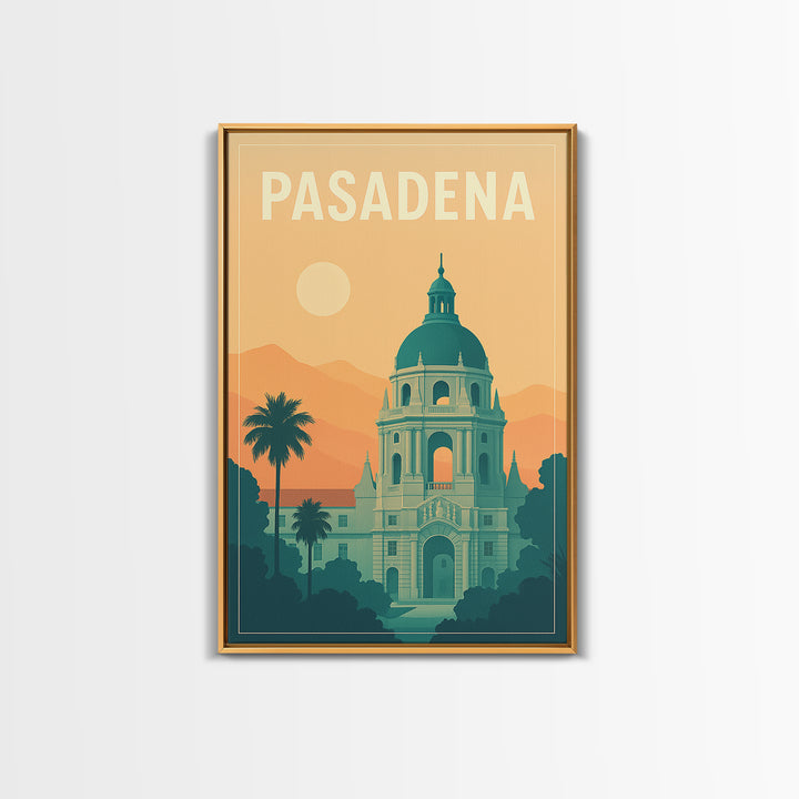 Pasadena Travel Poster, Canvas Print, Mid Century City Wall Art, Pasadena Poster Print, Travel Poster Art, Mid Century Wall Art
