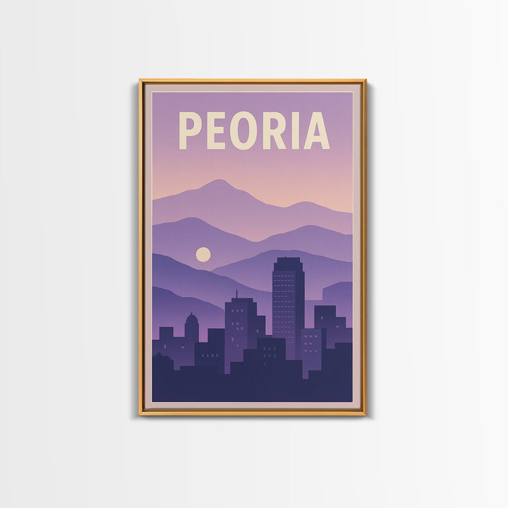 Peoria Arizona Travel Poster, Canvas Print, Vintage Travel Poster Art, Peoria Poster Print, Travel Art Print, Wall Art, Poster Art