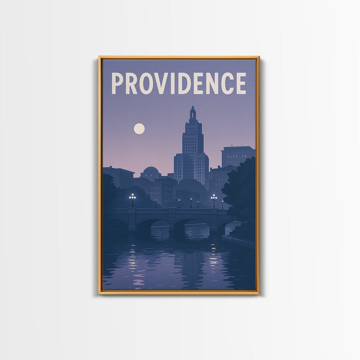Providence Rhode Island Travel Poster, Canvas Print, Classic Poster Art, Providence Travel Art, Retro Travel Print, Gift For Travelers