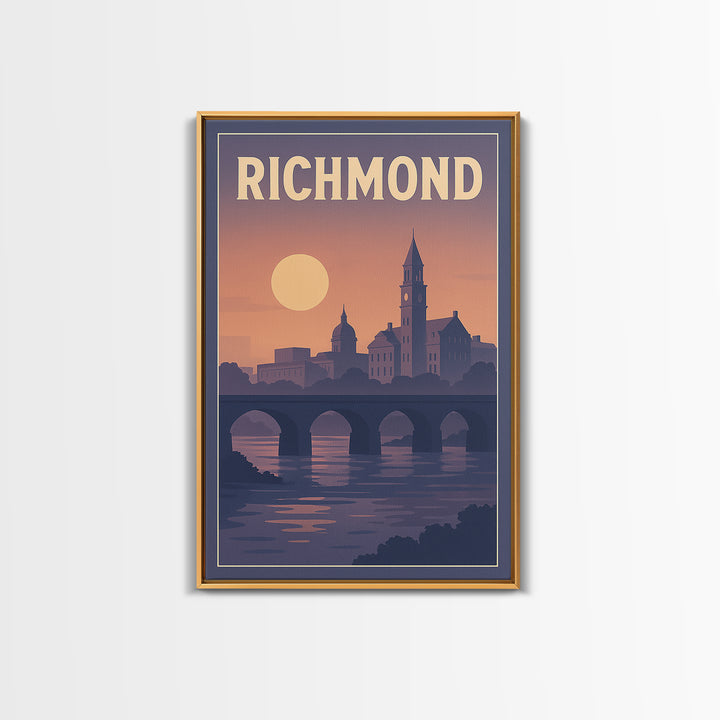 Richmond Travel Poster, Canvas Print, Classic Travel Poster Art, Richmond Travel Art, Modern Wall Decor, Living Room Wall Art, Design 2