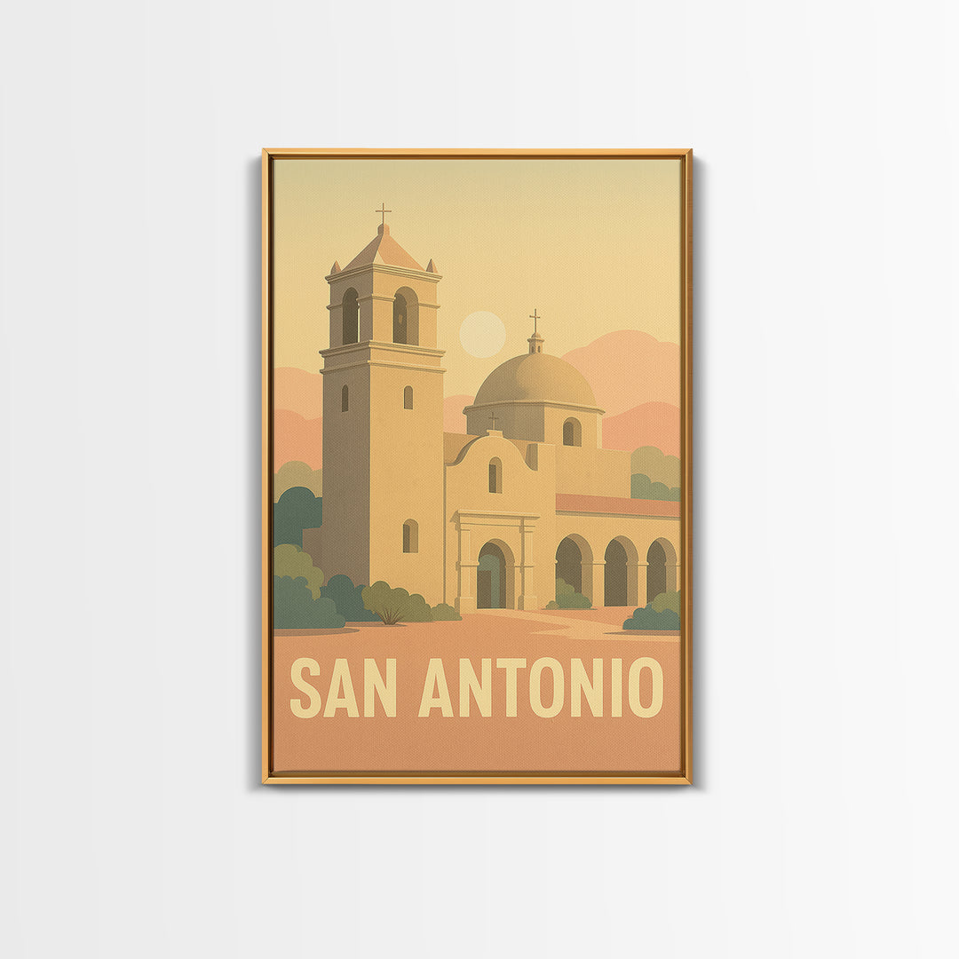 San Antonio Travel Poster, Canvas Print, Mid Century City Wall Art, San Antonio City Art, Vintage City Art, Retro Travel Print