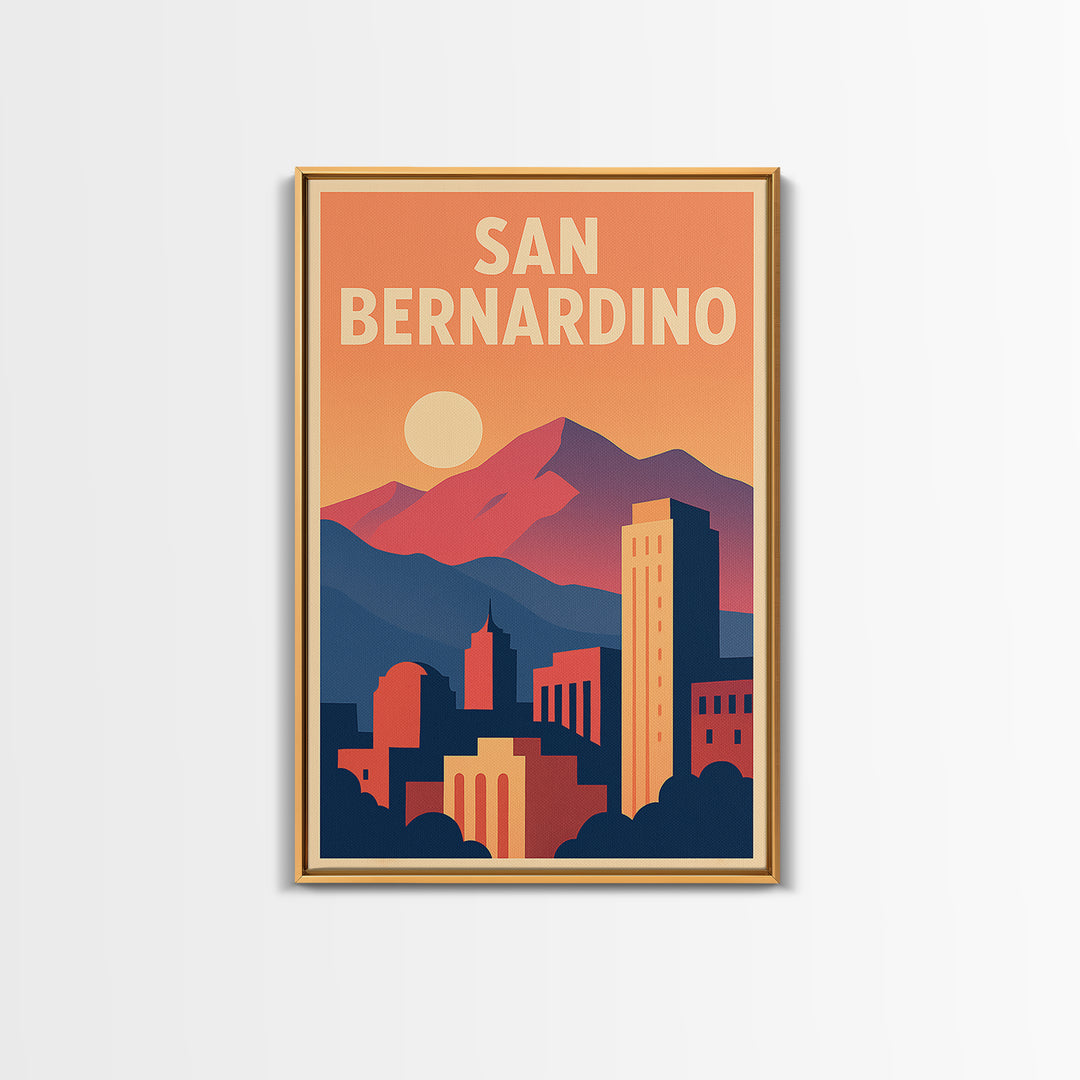 San Bernardino Travel Poster, Canvas Print, Classic Travel Poster Art, San Bernardino Poster Print, Travel Poster Art, Wanderlust Decor
