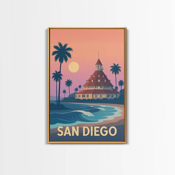 San Diego California Travel Poster, Canvas Print, Classic Travel Poster Art, San Diego Travel Art, Vintage Travel Print, Travel Poster Art