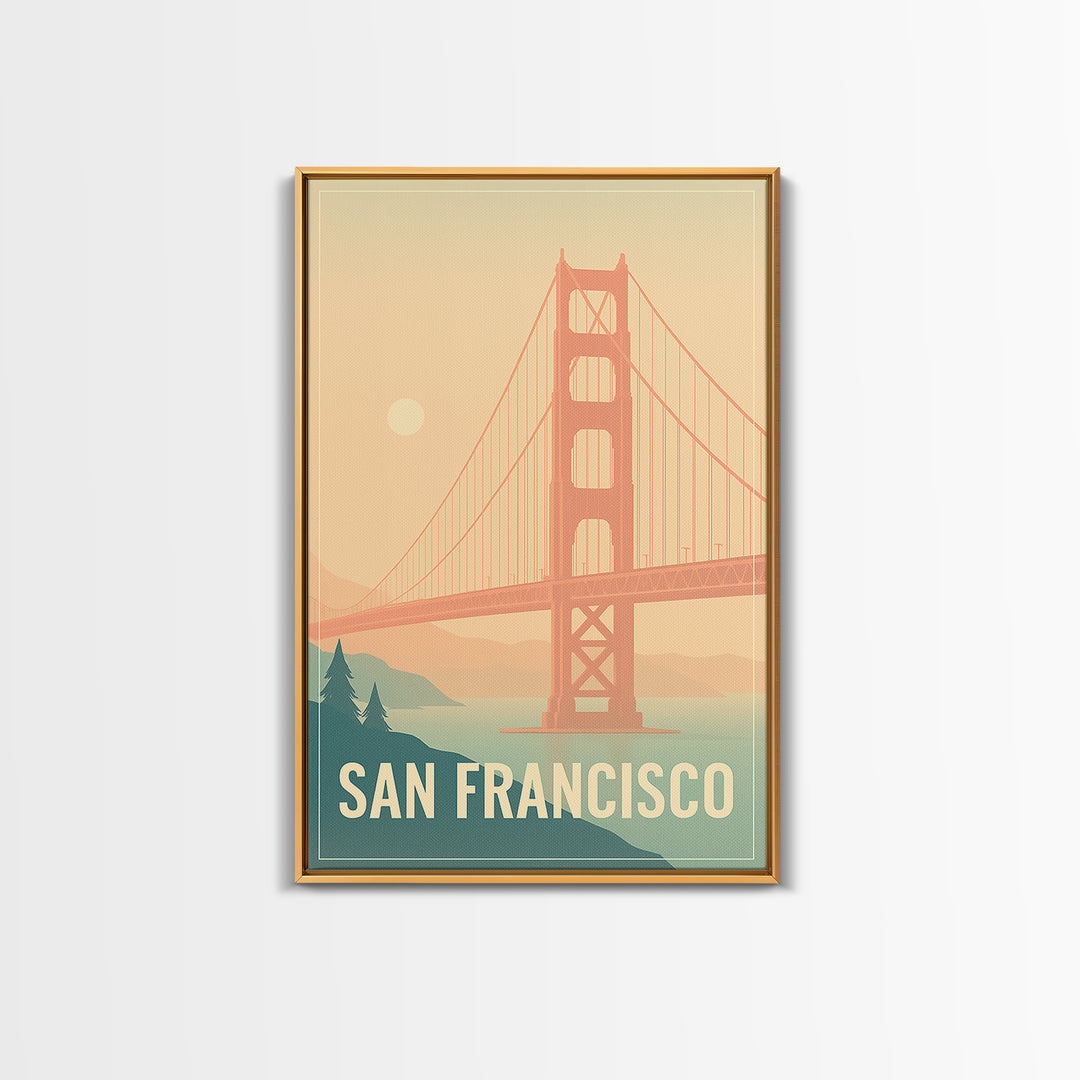 San Francisco Travel Poster, Canvas Print, Vintage Travel Poster Art, San Francisco Travel Art, City Art Print, Travel Wall Art