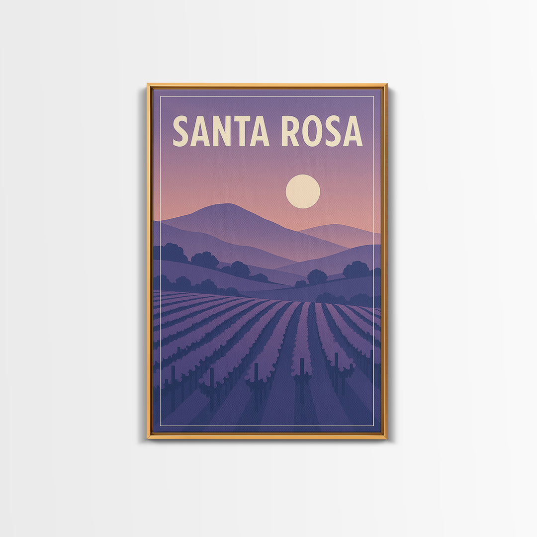 Santa Rosa California Travel Poster, Canvas Print, Classic Poster Art, Santa Rosa Poster Print, Vintage City Poster, Travel Poster Set
