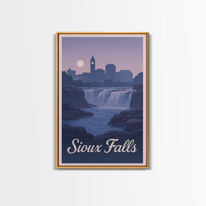 Sioux Falls South Dakota Travel Poster, Canvas Print, Classic Travel Poster Art, Sioux Falls Wall Art, Vintage City Poster, Travel Wall Art