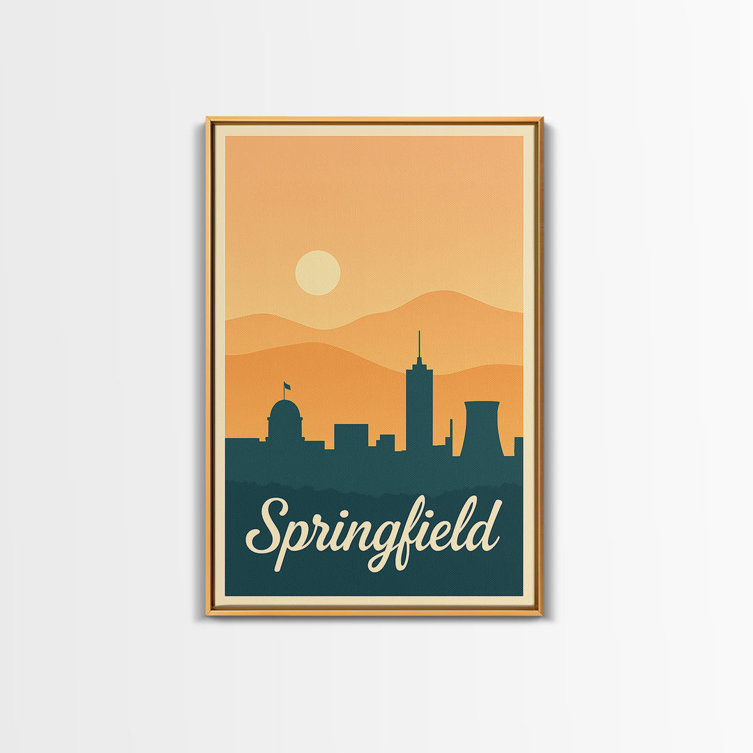 Springfield Missouri Travel Poster, Framed Canvas Print, Vintage Travel Poster Art, Springfield Wall Art, Gift For Travelers, Fine Art Print