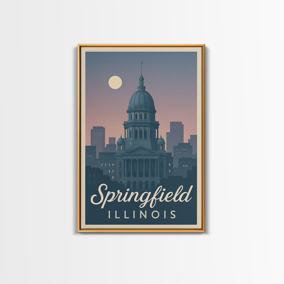 Springfield Travel Poster, Canvas Print, Classic Travel Poster Art, Springfield City Art, Mid Century Wall Art, Fine Art Print