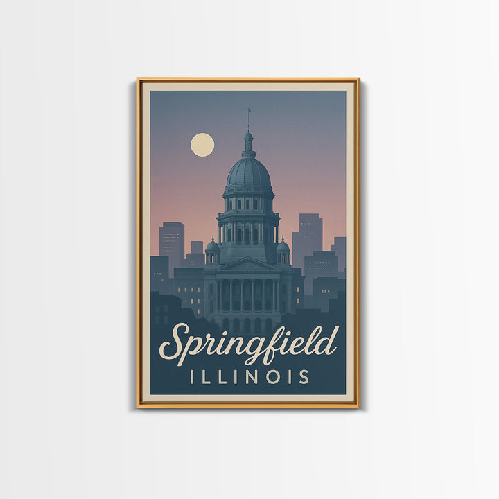 Springfield Travel Poster, Canvas Print, Classic Travel Poster Art, Springfield City Art, Mid Century Wall Art, Fine Art Print