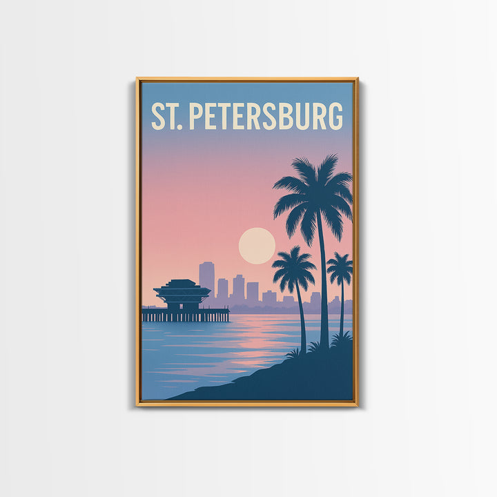 St Petersburg Florida Travel Poster, Canvas Print, Mid Century City Wall Art, St Petersburg Art Print, City Travel Prints, Travel Print