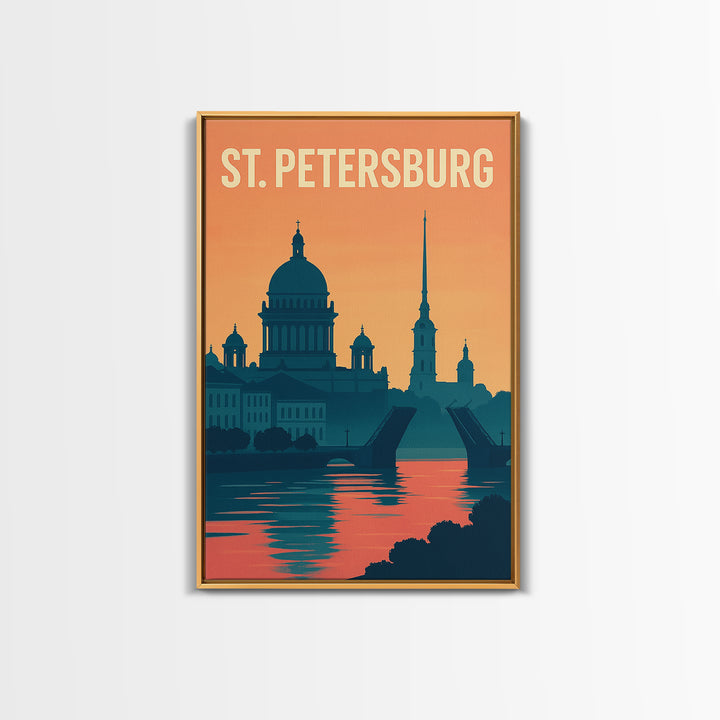 St Petersburg Travel Poster, Canvas Print, Classic Travel Poster Art, St Petersburg Wall Art, Fine Art Print, Travel Wall Art, Design 2