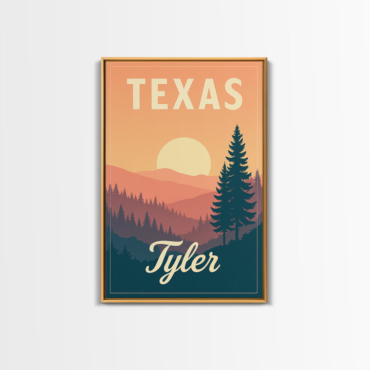 Tyler Texas Travel Poster, Canvas Print, Vintage Poster Art, Tyler Wall Art, Mid Century Wall Art, Vintage City Art, Vintage Travel Art
