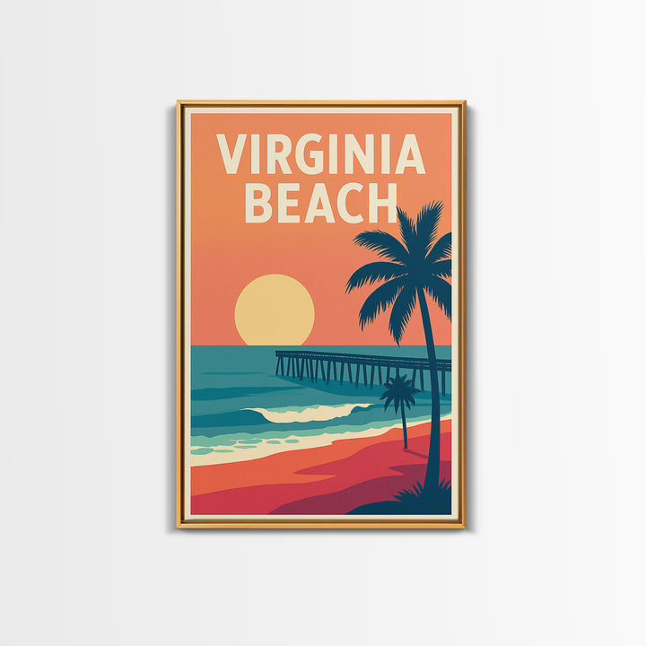 Virginia Beach Travel Poster, Canvas Print, Mid Century City Wall Art, Virginia Beach Art Print, Modern Wall Decor, Fine Art Print