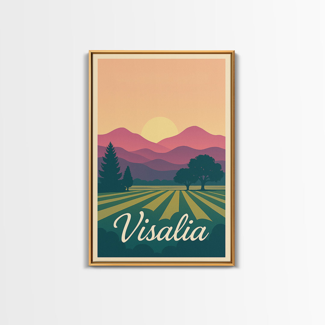 Visalia California Travel Poster, Canvas Print, Vintage Poster Art, Visalia Travel Art, Travel Poster Set, Travel Art Print, Fine Art Print