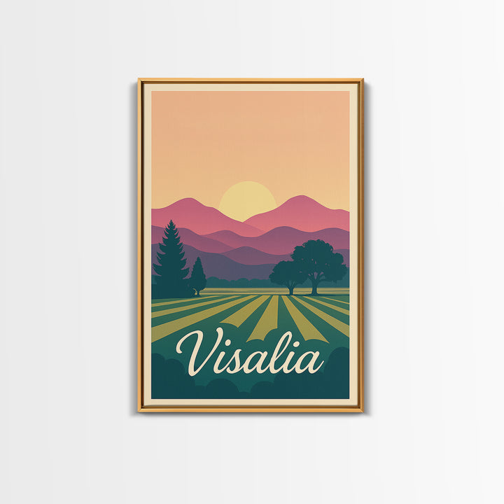 Visalia California Travel Poster, Canvas Print, Vintage Poster Art, Visalia Travel Art, Travel Poster Set, Travel Art Print, Fine Art Print