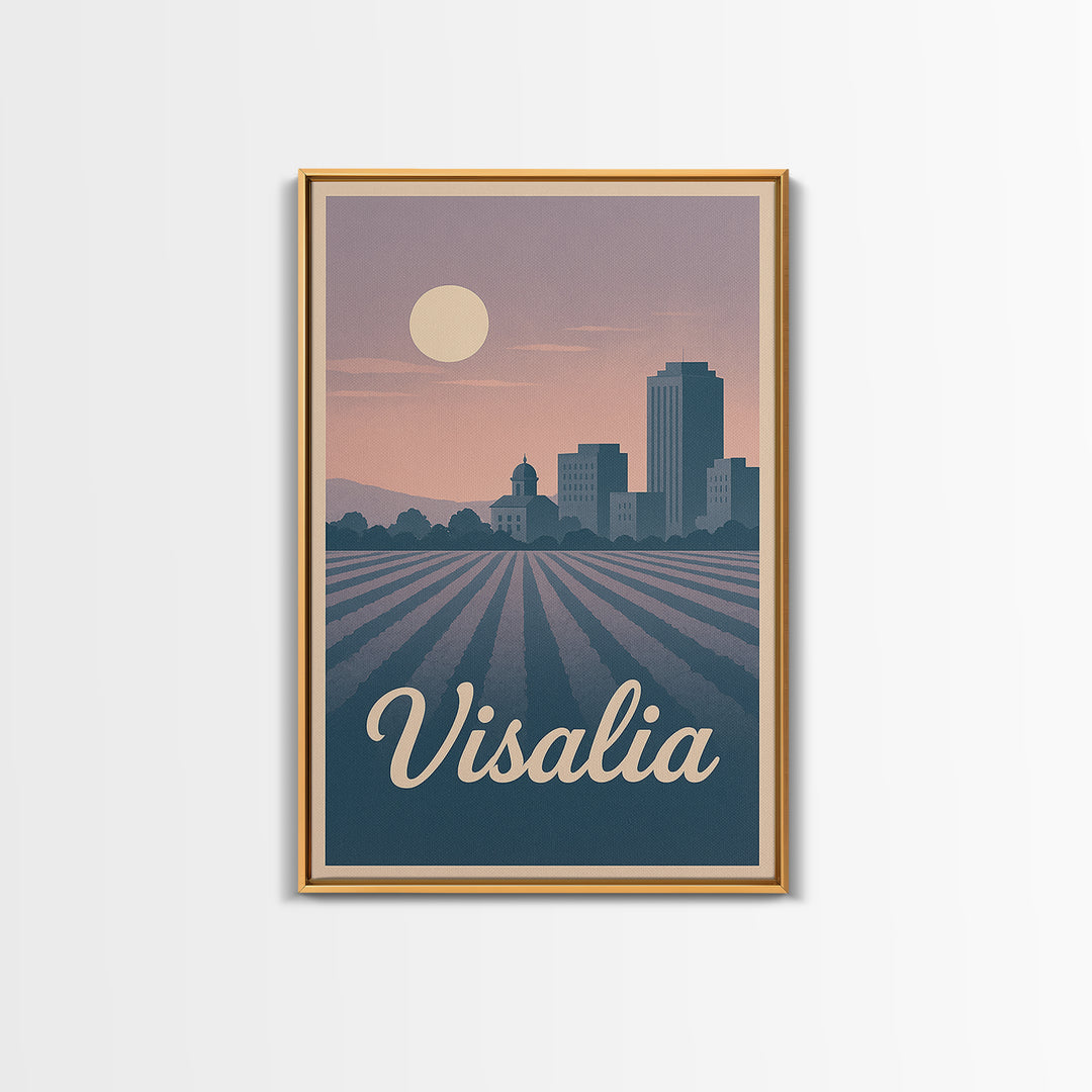 Visalia Travel Poster, Canvas Print, Classic Travel Poster Art, Visalia Art Print, Living Room Wall Art, Home Office Decor, Landscape Art