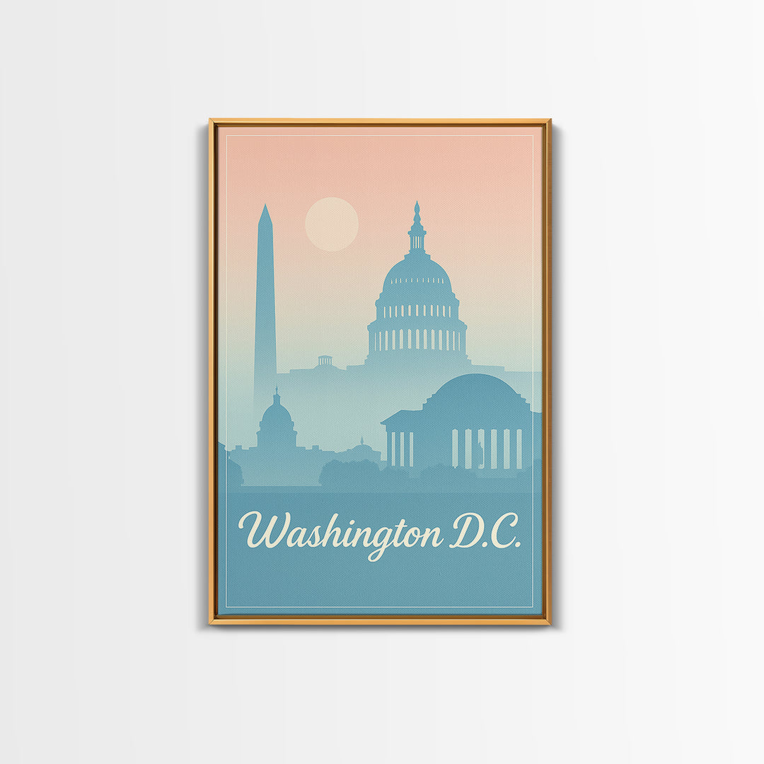 Washington DC Travel Poster, Canvas Print, Classic Travel Poster Art, Washington Travel Art, Travel Art Print, Living Room Wall Art