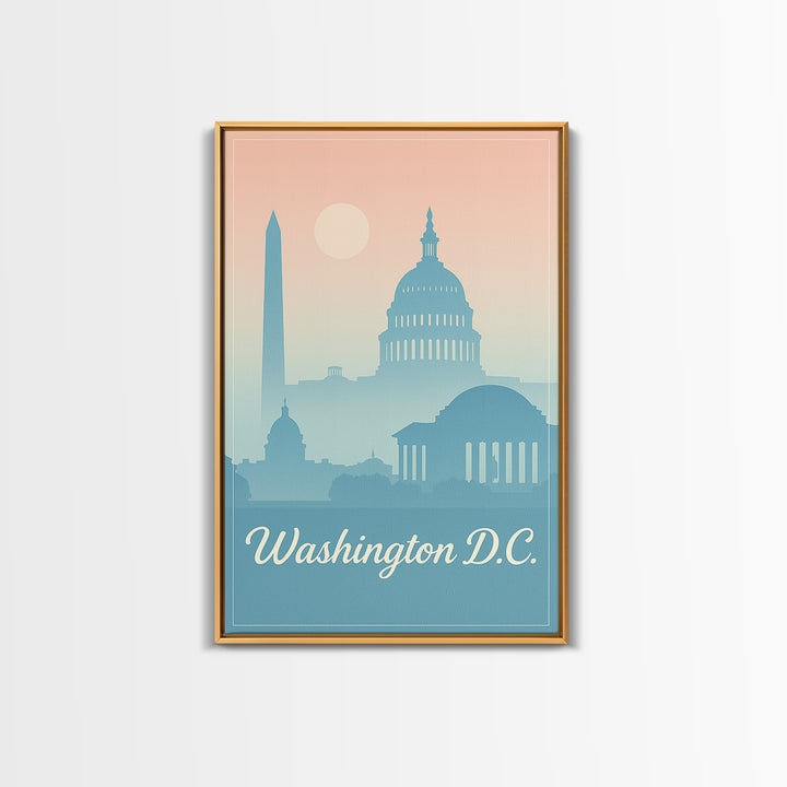 Washington DC Travel Poster, Canvas Print, Classic Travel Poster Art, Washington Travel Art, Travel Art Print, Living Room Wall Art