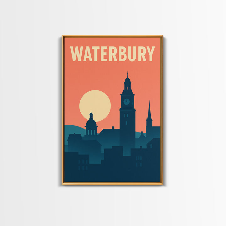 Waterbury Travel Poster, Canvas Print, Vintage Travel Poster Art, Waterbury Travel Art, Fine Art Print, Vintage Travel Print, Art Print