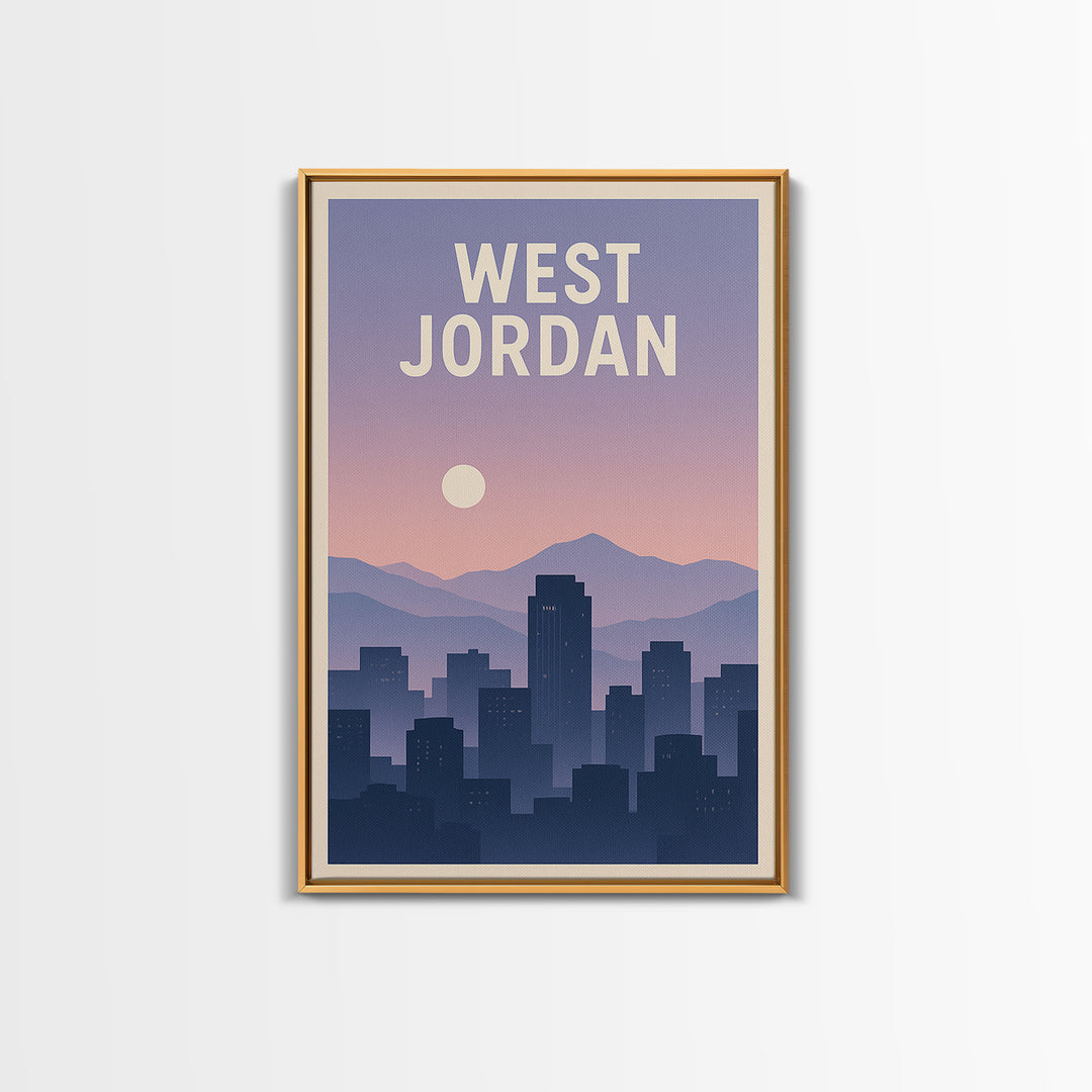 West Jordan Utah Travel Poster, Canvas Print, Vintage Travel Poster Art, West Jordan Travel Art, Travel Art Print, Travel Poster Art