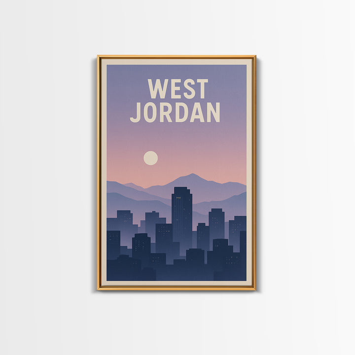 West Jordan Utah Travel Poster, Canvas Print, Vintage Travel Poster Art, West Jordan Travel Art, Travel Art Print, Travel Poster Art