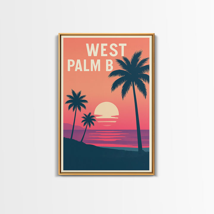 West Palm Beach Florida Travel Poster, Canvas Print, Vintage Travel Poster Art, West Palm Beach Art Print, City Art Print, Travel Poster Art