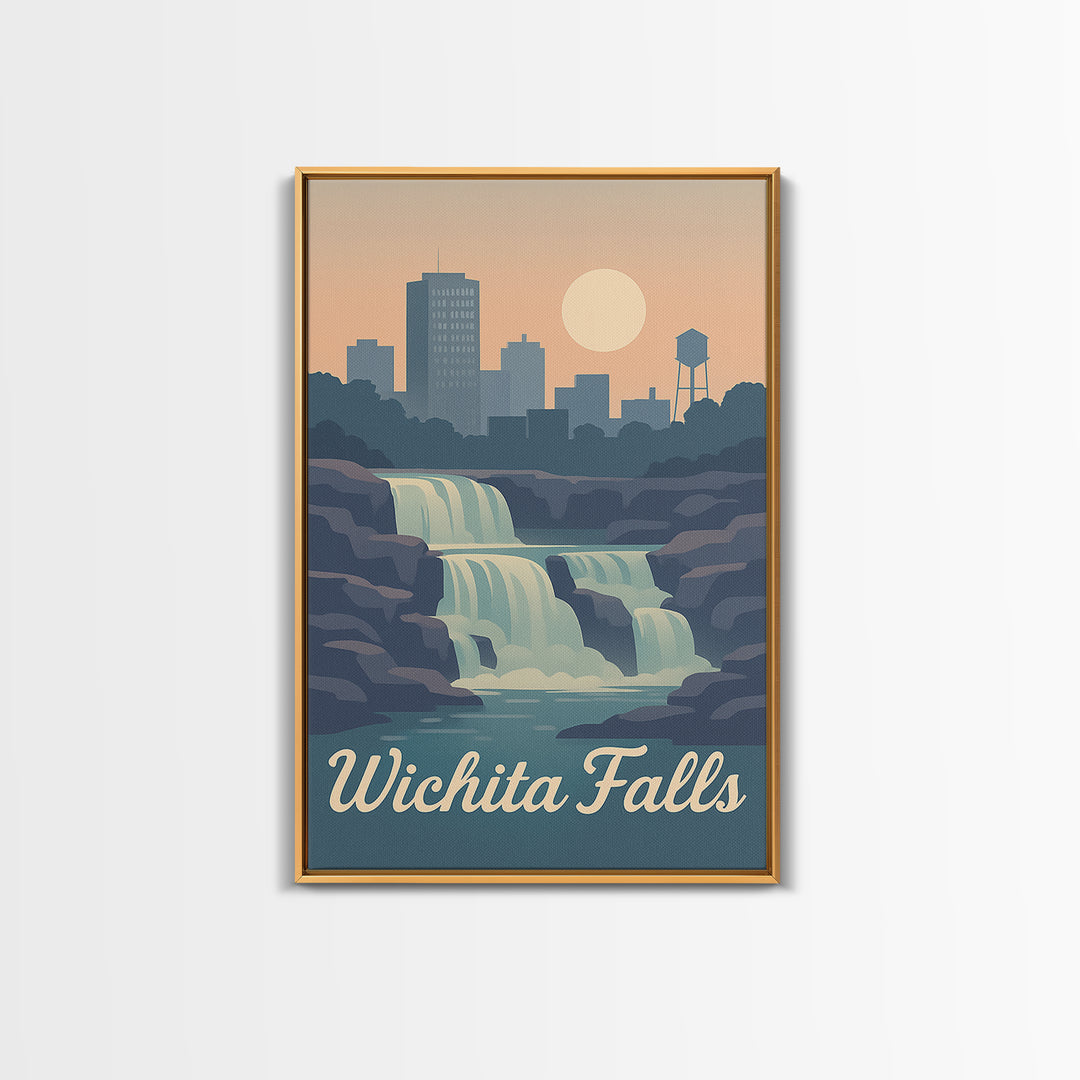 Wichita Falls Travel Poster, Canvas Print, Classic Travel Poster Art, Wichita Falls Art Print, Travel Poster Art, Travel Wall Decor