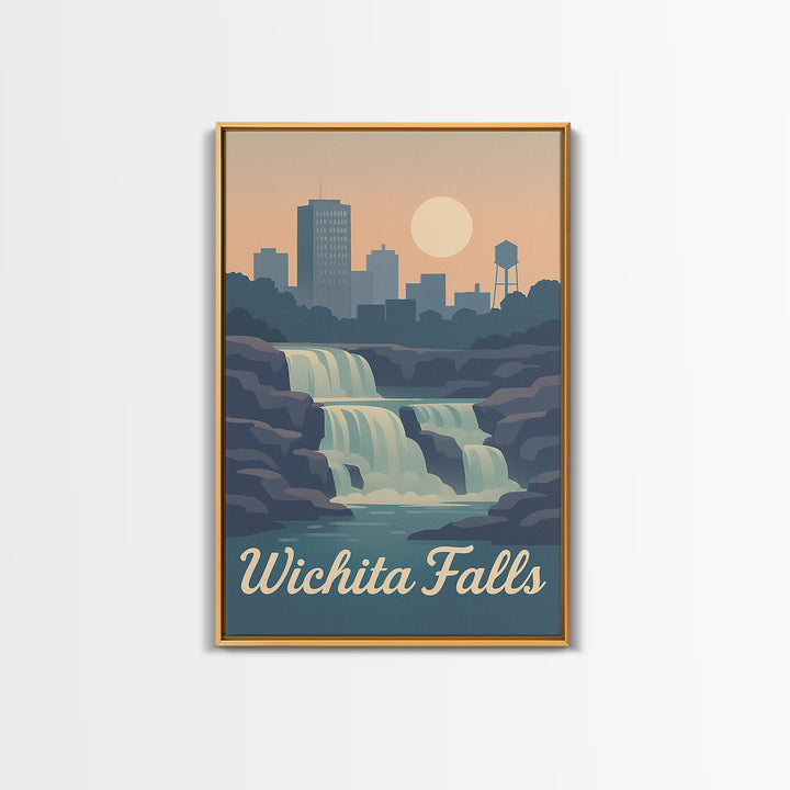 Wichita Falls Travel Poster, Canvas Print, Classic Travel Poster Art, Wichita Falls Art Print, Travel Poster Art, Travel Wall Decor