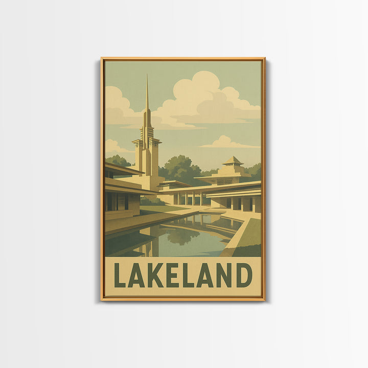 Lakeland Florida Travel Poster, Canvas Print, Old School Travel Poster, Lakeland Poster Print, Office Decor, Travel Art Print, Poster Print