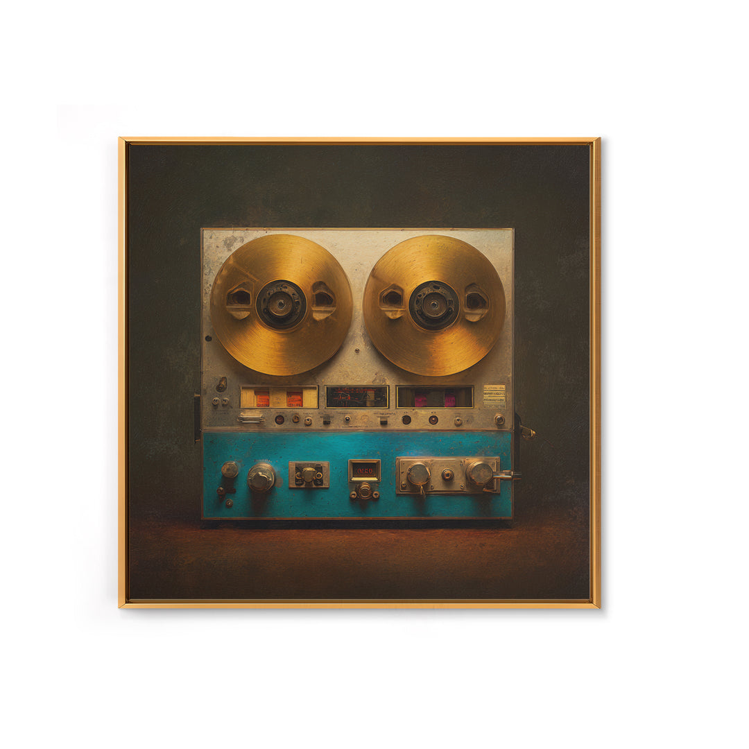 Reel to Reel Tape Machine Framed Canvas Print, Recording Studio Art, Unique Home Decor, Studio Decor, Fine Art, Analog, RSA-1x1-2