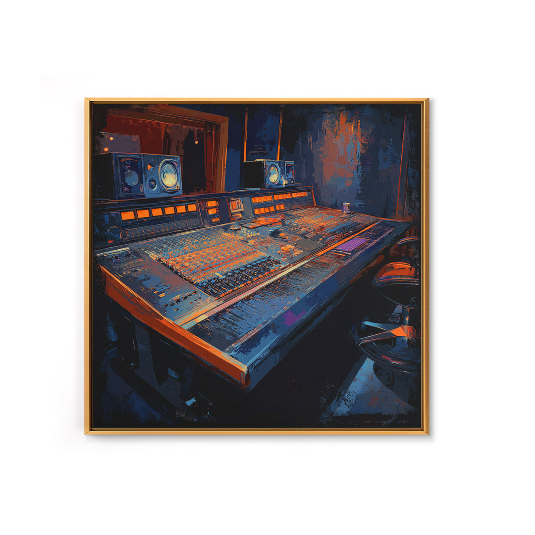 Mixing Console Faders Canvas Print, Recording Studio Art, Music Studio, Studio Decor, Oil Painting, Analog, Modern Decor, RSA-1x1-30