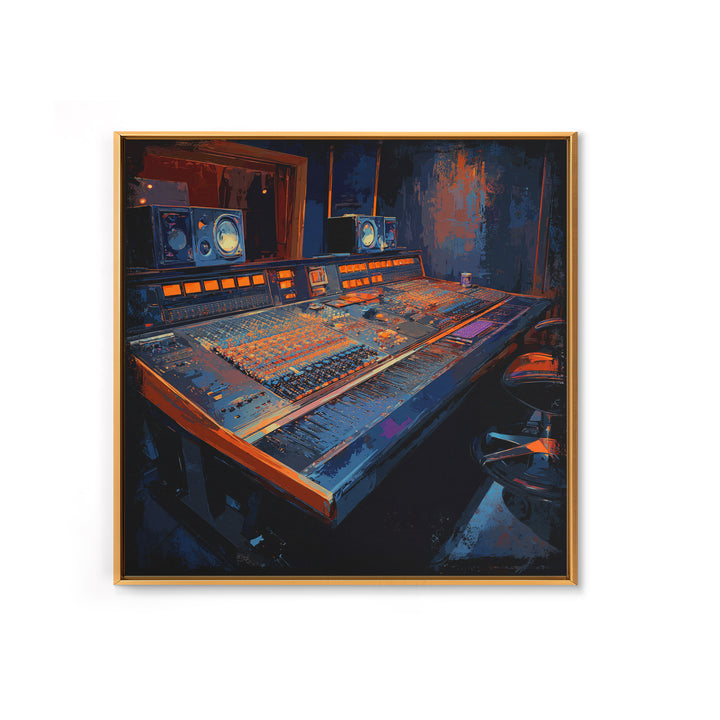 Mixing Console Faders Canvas Print, Recording Studio Art, Music Studio, Studio Decor, Oil Painting, Analog, Modern Decor, RSA-1x1-30