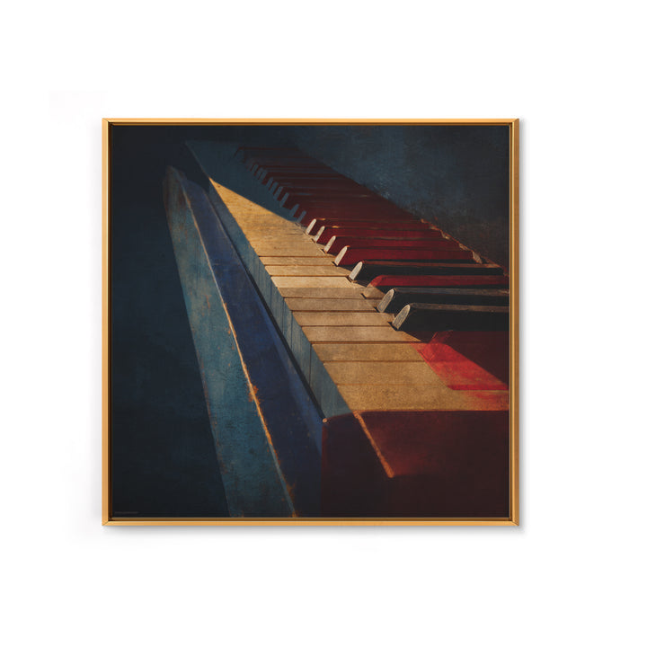 Piano Keys Fading into Shadow Framed Canvas Print, Recording Studio Art, Home Decor, Studio Decor, Analog, Minimalist Decor, RSA-1x1-32