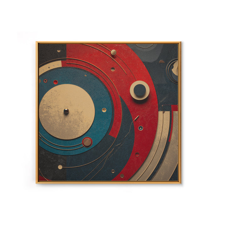 Vinyl Groove Closeup as Circular Abstract Framed Canvas Print, Recording Studio Art, Musician Posters, Studio Decor, Analog, RSA-1x1-38