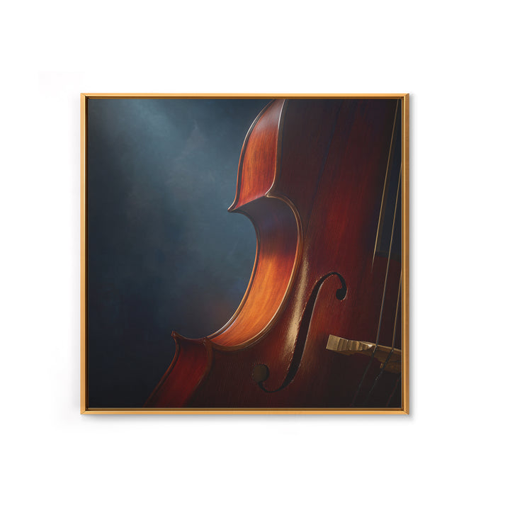 Cello Curve Closeup Framed Canvas Print, Recording Studio Art, Music Wall Art, Studio Decor, Fine Art, Analog, Musician Posters, RSA-1x1-44