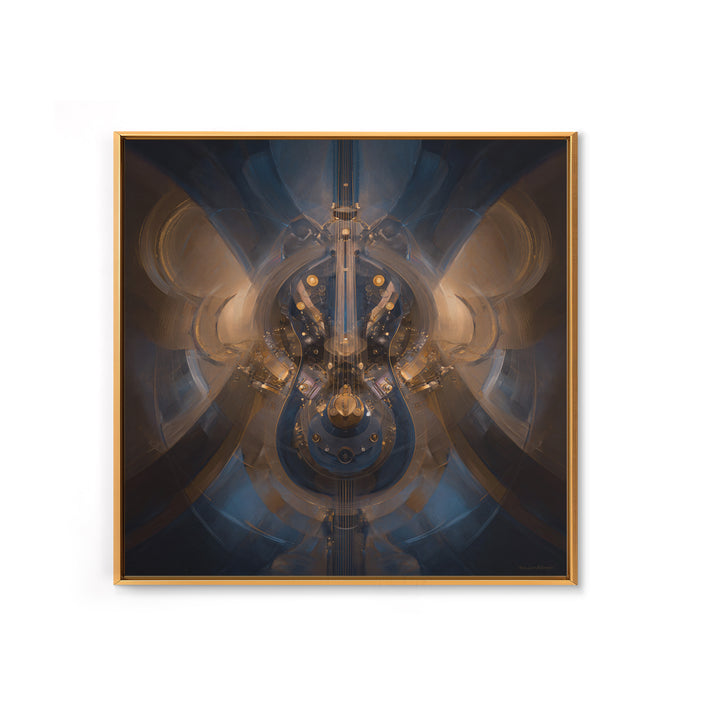 Album Cover Abstract Without Readable Text Framed Canvas Print, Recording Studio Art, Dtf Print, Studio Decor, Fine Art, Analog, RSA-1x1-46
