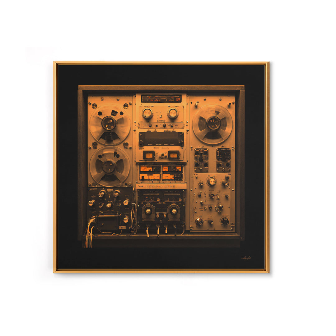Reel to Reel Tape Machine Framed Canvas Print, Recording Studio Art, Studio Wall Art, Studio Decor, Fine Art, Analog, RSA-1x1-74