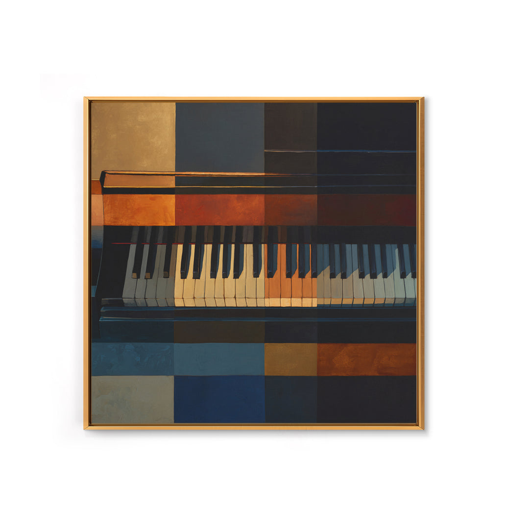 Piano Keys Fading into Shadow Framed Canvas Print, Recording Studio Art, Gallery Decor, Studio Decor, Fine Art, Analog, RSA-1x1-80
