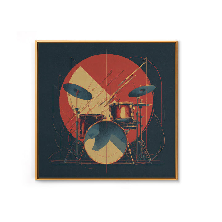 Drumsticks Crossed over Snare Drum Canvas Print, Recording Studio Art, Music Room Decor, Studio Decor, Oil Painting, Analog, RSA-1x1-82