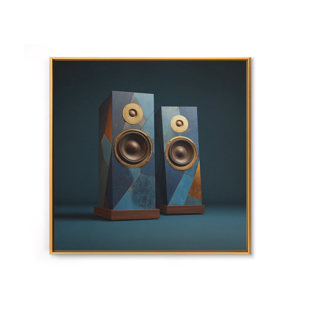 Studio Monitor Speakers as Bold Geometric Forms Canvas Print, Recording Studio Art, Studio Wall Art, Studio Decor, Analog, RSA-1x1-84