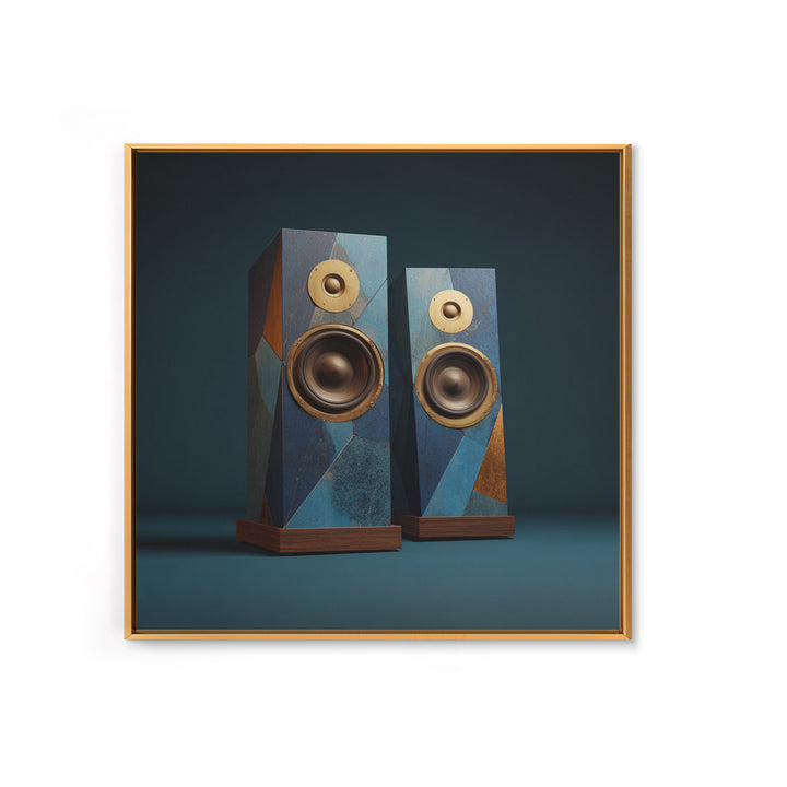 Studio Monitor Speakers as Bold Geometric Forms Canvas Print, Recording Studio Art, Studio Wall Art, Studio Decor, Analog, RSA-1x1-84