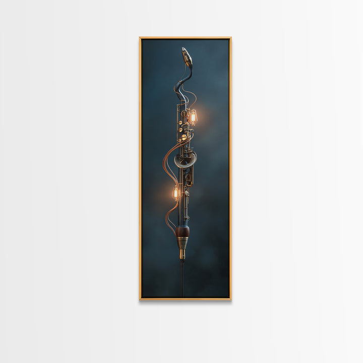 Microphone Cable Forming Elegant Line Art Canvas Print, Recording Studio Art, Studio Wall Art, Studio Decor, Abstract Art, RSA-1x3-9