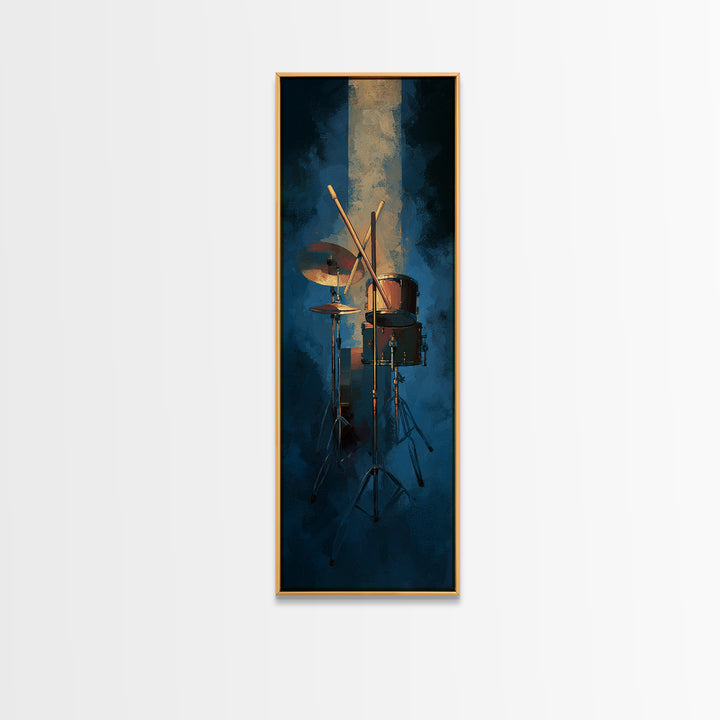 Drumsticks Crossed over Snare Drum Canvas Print, Recording Studio Art, Guitar Wall Art, Studio Decor, Fine Art, Analog, RSA-1x3-94