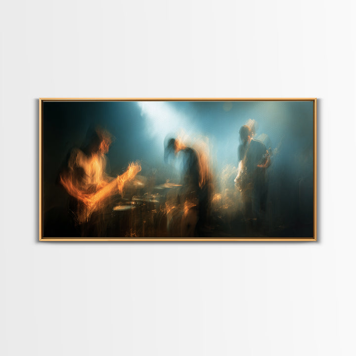 Album Cover Abstract Without Readable Text Framed Canvas Print, Recording Studio Art, Studio Decor, Abstract Art, Analog, RSA-2x1-18