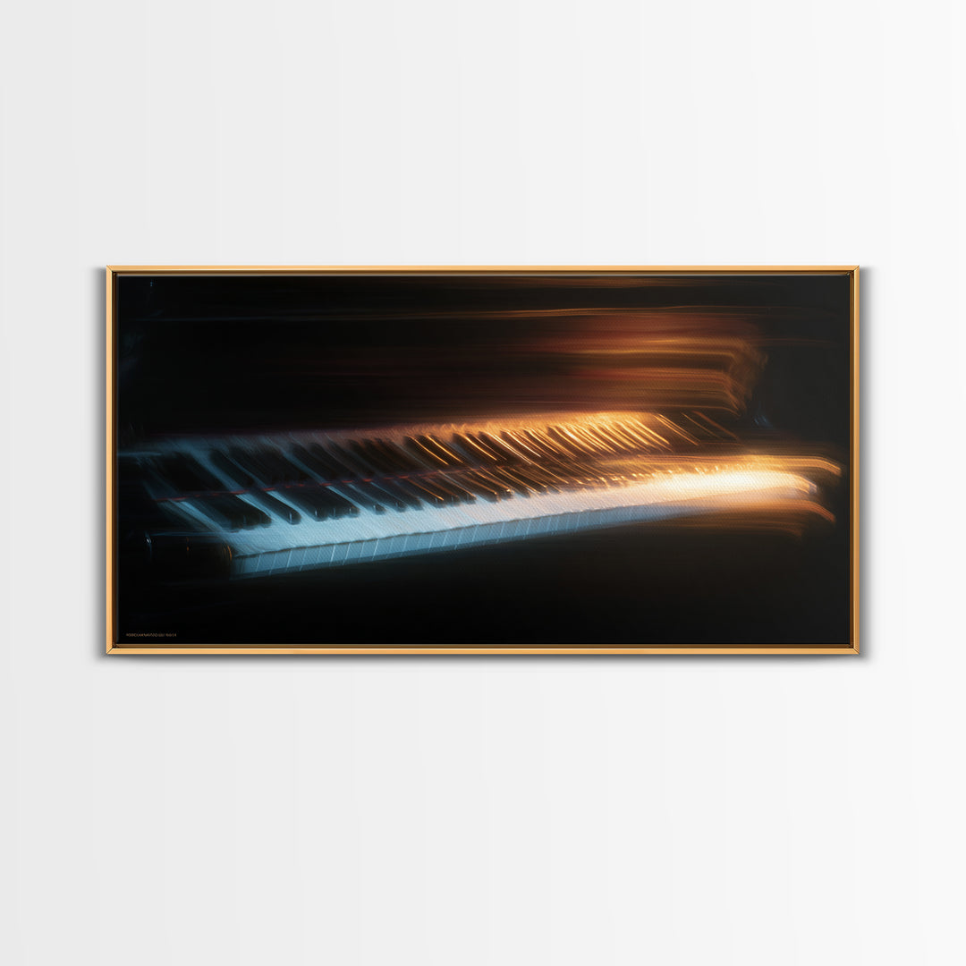 Piano Keys Fading into Shadow Canvas Print, Recording Studio Art, Mid Century Modern, Studio Decor, Fine Art, Analog, RSA-2x1-52
