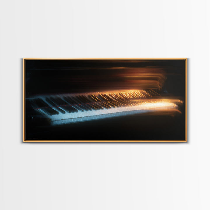 Piano Keys Fading into Shadow Canvas Print, Recording Studio Art, Mid Century Modern, Studio Decor, Fine Art, Analog, RSA-2x1-52