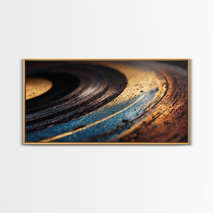Vinyl Groove Closeup as Circular Abstract Canvas Print, Recording Studio Art, Room Decor, Studio Decor, Abstract Art, Analog, RSA-2x1-58