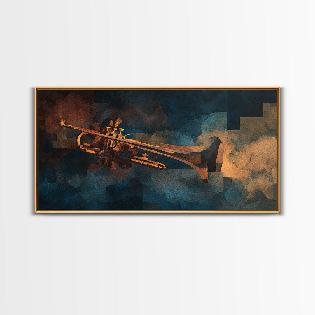 Conductor Baton and Sheet Shapes Without Text Canvas Print, Recording Studio Art, Statement Artwork, Studio Decor, Abstract Art, RSA-2x1-62