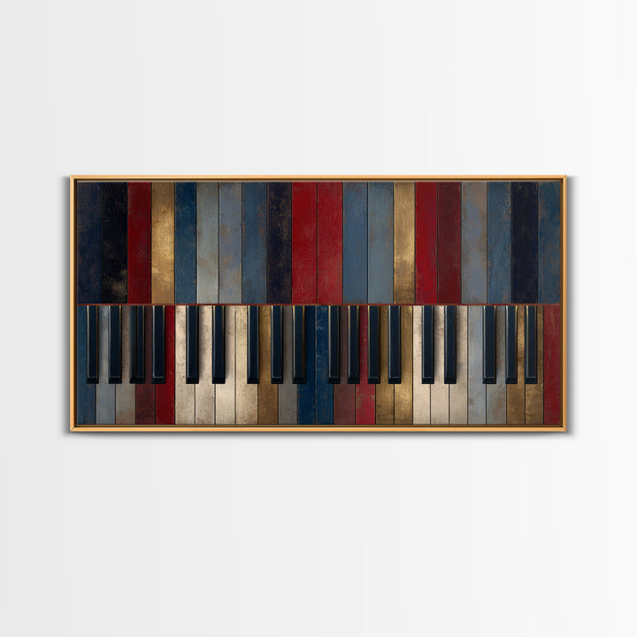 Piano Keys Fading into Shadow Canvas Print, Recording Studio Art, Unique Home Decor, Studio Decor, Analog, Rock Music Art, RSA-2x1-76