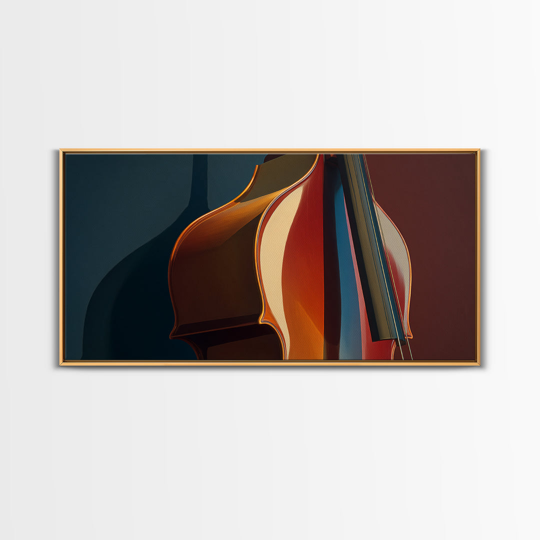 Cello Curve Closeup Framed Canvas Print, Recording Studio Art, Digital Download Art, Studio Decor, Analog, Downloadable Print, RSA-2x1-88